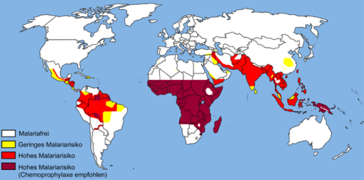 Karte: globale Malariaverteilung